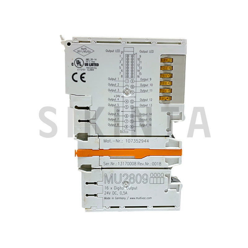 Beckhoff MU2809 | 16-Channel 24V 0.5A EtherCAT DO Terminal PLC